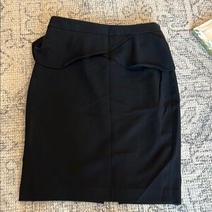 Express Black Ruffled Pencil Skirt Knee-Length